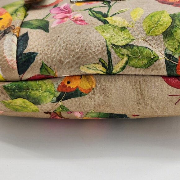 Multi Sac Dynamic Mini Crossbody Purse Zippered Pockets Butterfly Floral Beige - Picture 7 of 12